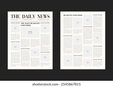 Plantilla Editable de Periódicos y Diseño de Plantilla de Diseño de Noticias Diaria