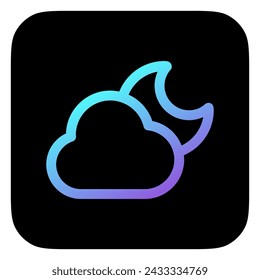 Editable night sky, moon and cloud vector icon. Part of a big icon set family. Perfect for web and app interfaces, presentations, infographics, etc