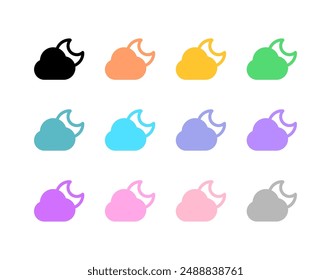 Editable night sky, moon and cloud vector icon. Part of a big icon set family. Perfect for web and app interfaces, presentations, infographics, etc