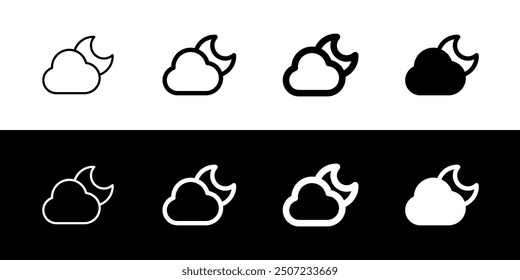 Editable night sky, moon and cloud vector icon. Part of a big icon set family. Perfect for web and app interfaces, presentations, infographics, etc