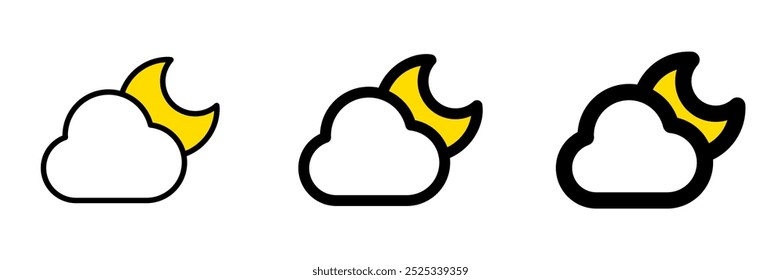 Editable night sky, moon and cloud vector icon. Part of a big icon set family. Perfect for web and app interfaces, presentations, infographics, etc