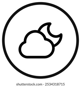Editable night sky, moon and cloud vector icon. Part of a big icon set family. Perfect for web and app interfaces, presentations, infographics, etc