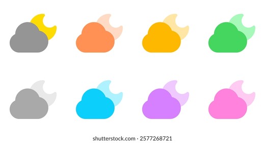 Editable night sky, moon and cloud vector icon. Part of a big icon set family. Perfect for web and app interfaces, presentations, infographics, etc