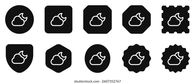 Editable night sky, moon and cloud vector icon. Part of a big icon set family. Perfect for web and app interfaces, presentations, infographics, etc