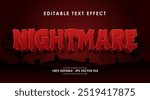 Editable Nightmare Text Effect, Graphic Style Effect, with Background Halloween