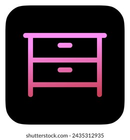 Editierbarer Nachttisch, Schublade, Schrank Vektor-Symbol. Teil einer großen Icon-Set-Familie. Perfekt für Web- und App-Schnittstellen, Präsentationen, Infografiken usw