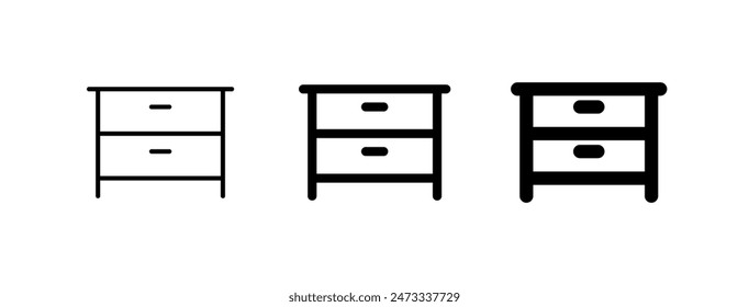 Mesa de noche editable, cajón, icono de Vector de gabinete. Parte de una gran familia de iconos. Perfecto para interfaces de Web y App, presentaciones, infografías, etc