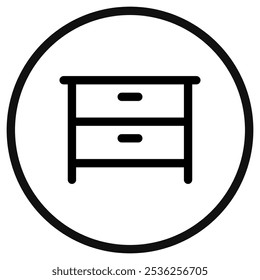 Mesita de noche editable, cajón, icono de Vector del gabinete. Parte de una gran familia de iconos. Perfecto para interfaces de Web y App, presentaciones, infografías, etc