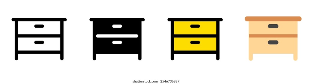 Ícone editável de cabeceira, gaveta, vetor de gabinete. Parte de uma grande família de conjuntos de ícones. Perfeito para interfaces web e app, apresentações, infográficos, etc