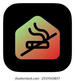 Icono editable del Vector de la habitación para no fumadores. Parte de una gran familia de iconos. Perfecto para interfaces de Web y App, presentaciones, infografías, etc