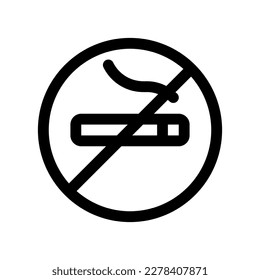 Icono de vector de signo de no fumador editable. Parte de una familia de iconos grandes. Perfecto para interfaces web y de aplicaciones, presentaciones, infografías, etc