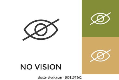 Editable No Vision Icon with Title. Useful For Mobile Application, Website, Software and Print Media.