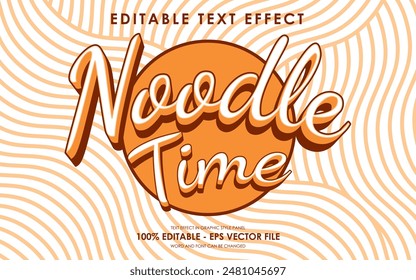 Tema de círculo de efecto de texto de tiempo de fideos editable