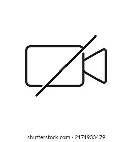 Editable not connected video camera line icon. Vector illustration isolated on white background. using for website or mobile app