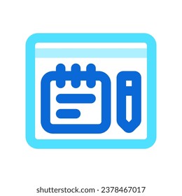 Editable note-taking app vector icon. Online learning, course, tutorial. Part of a big icon set family. Perfect for web and app interfaces, presentations, infographics, etc