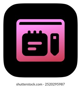 Editable note-taking app vector icon. Online learning, course, tutorial. Part of a big icon set family. Perfect for web and app interfaces, presentations, infographics, etc