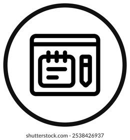 Editable note-taking app vector icon. Online learning, course, tutorial. Part of a big icon set family. Perfect for web and app interfaces, presentations, infographics, etc