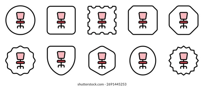 Icono de Vector de silla de oficina editable. Parte de una gran familia de iconos. Perfecto para interfaces de Web y App, presentaciones, infografías, etc