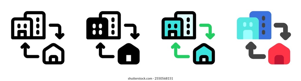 Editable office, home, commuting, remote vector icon. Remote work, job, profession, freelance. Part of a big icon set family. Perfect for web and app interfaces, presentations, infographics, etc