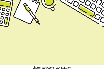 editable office workspace vector background with modern style usable for website page