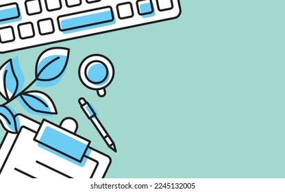 editable office workspace vector background with modern style usable for website page