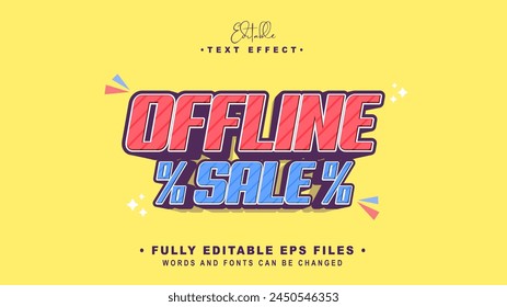 efecto de texto de venta sin conexión editable.logotipo de tifografía