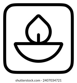 Icono de vector de lámpara de aceite modificable. Bienestar, spa, relajación. Parte de una familia de iconos grandes. Perfecto para interfaces web y de aplicaciones, presentaciones, infografías, etc