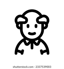 Editable old man grandpa with balding head avatar vector icon. User, profile, identity, persona. Part of a big icon set family. Perfect for web and app interfaces, presentations, infographics, etc