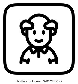 Editable old man grandpa with balding head avatar vector icon. User, profile, identity, persona. Part of a big icon set family. Perfect for web and app interfaces, presentations, infographics, etc