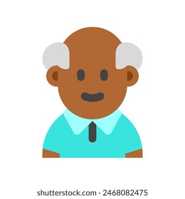 Editable old man grandpa with balding head avatar vector icon. User, profile, identity, persona. Part of a big icon set family. Perfect for web and app interfaces, presentations, infographics, etc