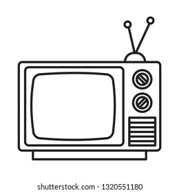 editable old television outline vector icon, modern concept