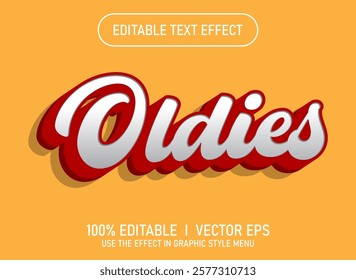 editable oldies vector text effect with modern style design