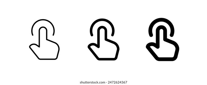 Editable one finger hold vector icon. Part of a big icon set family. Perfect for web and app interfaces, presentations, infographics, etc