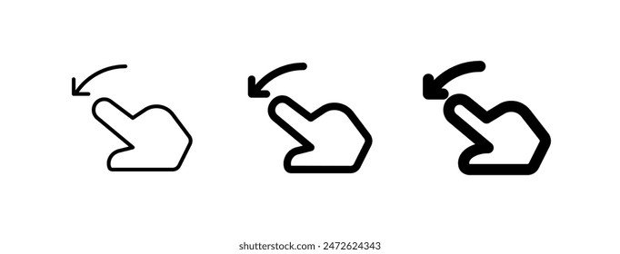 Editable one finger slide left vector icon. Part of a big icon set family. Perfect for web and app interfaces, presentations, infographics, etc
