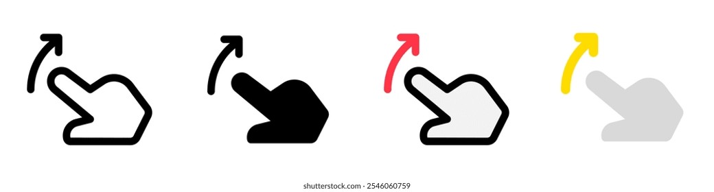 Icono del Vector derecho de la diapositiva de un dedo editable. Parte de una gran familia de iconos. Perfecto para interfaces de Web y App, presentaciones, infografías, etc