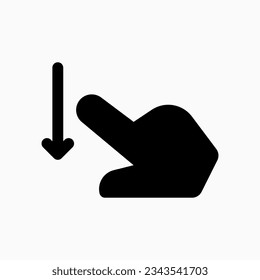 Editable one finger swipe down vector icon. Part of a big icon set family. Perfect for web and app interfaces, presentations, infographics, etc