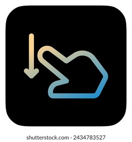 Un dedo editable desliza hacia abajo el icono del vector. Parte de una gran familia de iconos. Perfecto para interfaces web y aplicaciones, presentaciones, infografías, etc