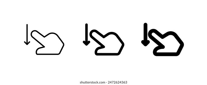 Editable one finger swipe down vector icon. Part of a big icon set family. Perfect for web and app interfaces, presentations, infographics, etc