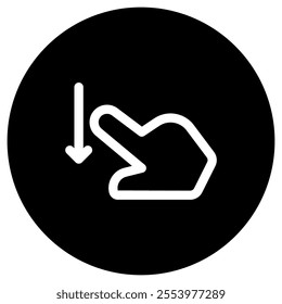 Editable one finger swipe down vector icon. Part of a big icon set family. Perfect for web and app interfaces, presentations, infographics, etc
