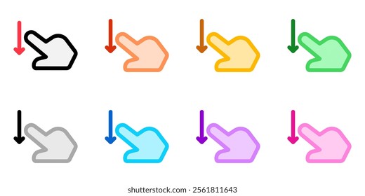 Editable one finger swipe down vector icon. Part of a big icon set family. Perfect for web and app interfaces, presentations, infographics, etc