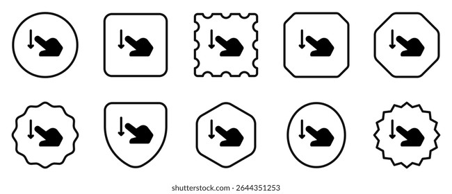 Editable one finger swipe down vector icon. Part of a big icon set family. Perfect for web and app interfaces, presentations, infographics, etc