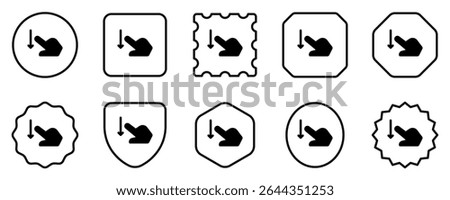 Editable one finger swipe down vector icon. Part of a big icon set family. Perfect for web and app interfaces, presentations, infographics, etc