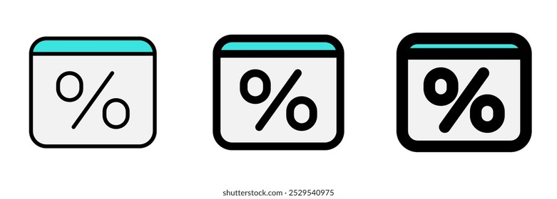 Descuento en línea editable, icono de Vector de venta. SEO, marketing, negocios. Parte de una gran familia de iconos. Perfecto para interfaces de Web y App, presentaciones, infografías, etc