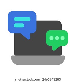 Editable online discussion, comment vector icon. Online learning, course, tutorial. Part of a big icon set family. Perfect for web and app interfaces, presentations, infographics, etc