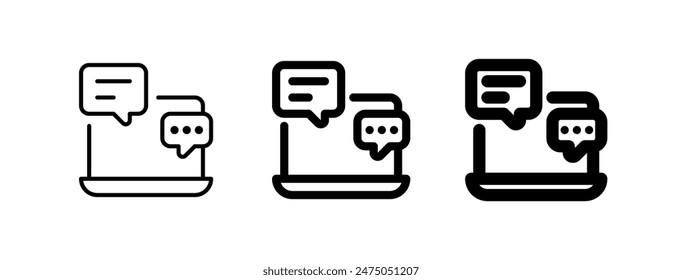 Editable online discussion, comment vector icon. Online learning, course, tutorial. Part of a big icon set family. Perfect for web and app interfaces, presentations, infographics, etc