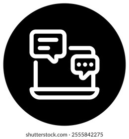 Editable online discussion, comment vector icon. Online learning, course, tutorial. Part of a big icon set family. Perfect for web and app interfaces, presentations, infographics, etc
