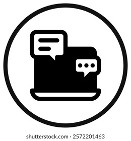 Editable online discussion, comment vector icon. Online learning, course, tutorial. Part of a big icon set family. Perfect for web and app interfaces, presentations, infographics, etc