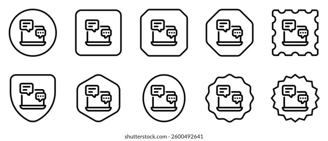 Editable online discussion, comment vector icon. Online learning, course, tutorial. Part of a big icon set family. Perfect for web and app interfaces, presentations, infographics, etc