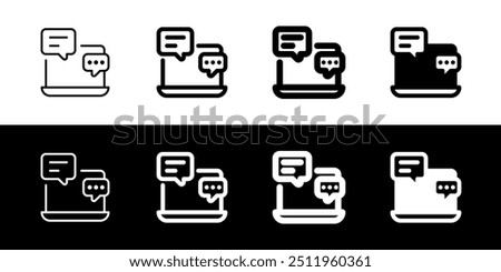 Editable online discussion, comment vector icon. Online learning, course, tutorial. Part of a big icon set family. Perfect for web and app interfaces, presentations, infographics, etc