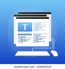 Editable online document concept. Copywriting, writing icon. Vector illustration.